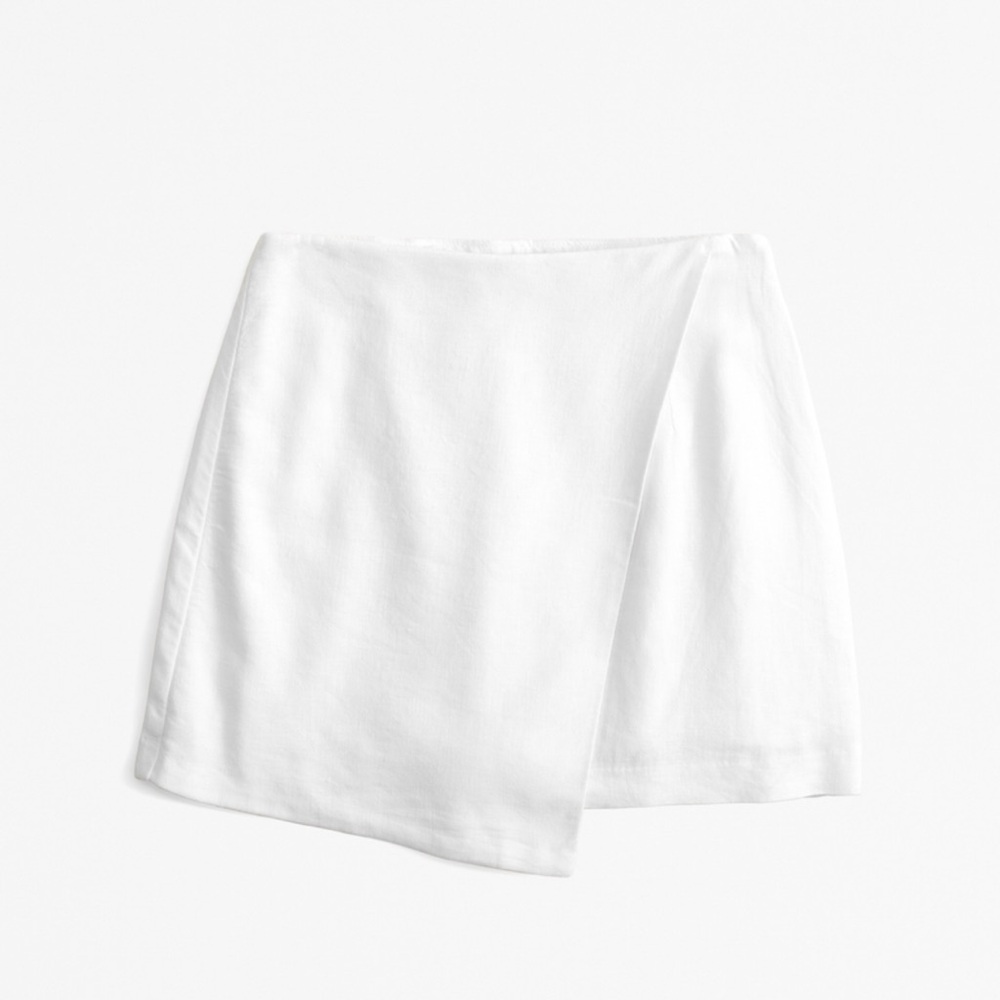 Abercrombie Scarlett Linen-blend wrap mini skort - medium
